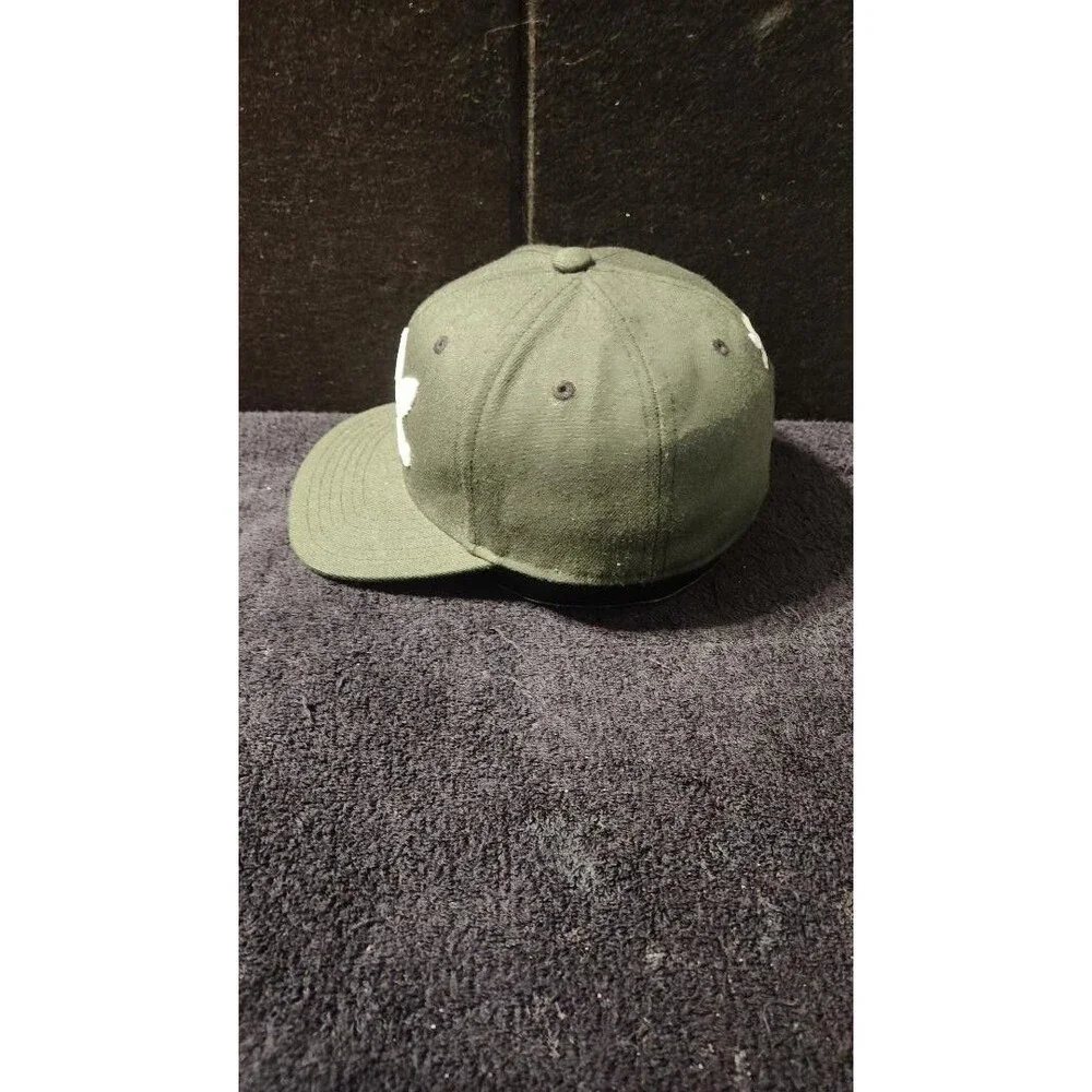 adidas Olive Green White Trefoil Stripes Snap Back Hat